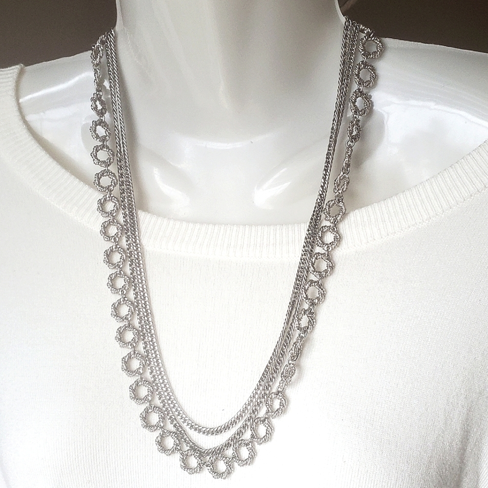Trifari Vintage 3 String Wire Wrapped Necklace
